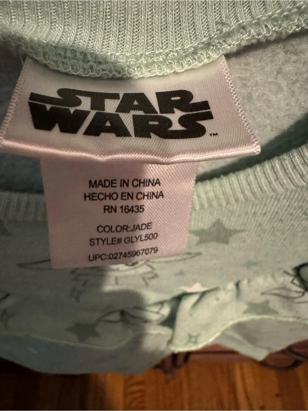 Baby Yoda Print Ruffle Sweatshirt - Mint Green Kids Top size 5T